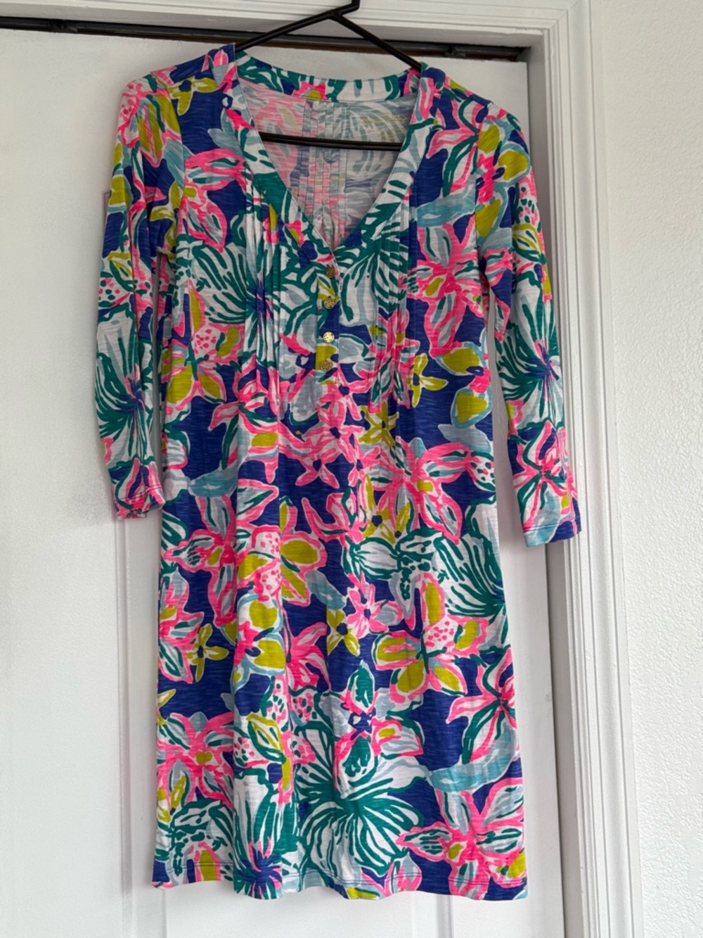 Lilly Pulitzer Floral Shift Dress - Pink, Blue & Green